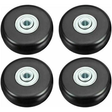 Roulette de valise 50mm – Caoutchouc muet – Charge jusqu'à 51kg – Pack de 4 roulettes pivotantes – Remplacement facile pour bagages