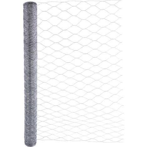 Treillis Hexagonal Grillage Clôture pour Poulailler Lapin Enclos Parc Jardin Fils de Fer 0,7 mm galvanisé, maille 50mm, hauteur 50cm, longueur 25m
