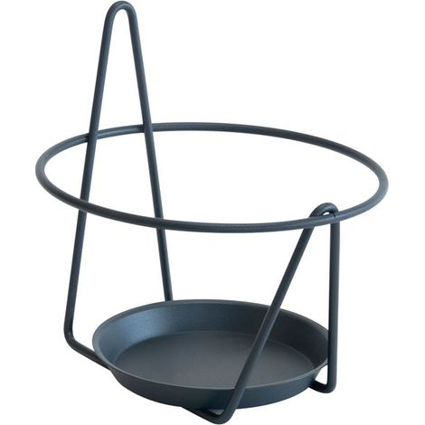 Porta Vaso con Sottovaso da Parete 16-18cm Antracite - Louis Moulin