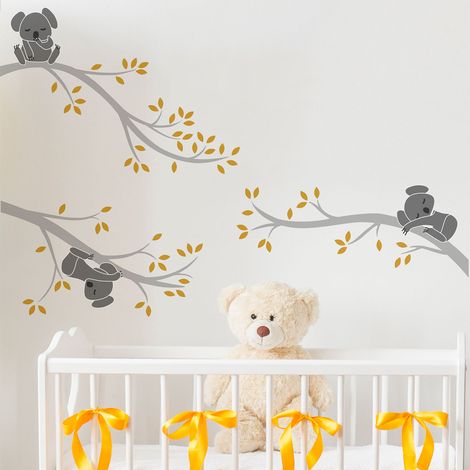 Stickers muraux Sticker Mural Autocollant - KOALAS MIGNONS SUR LES BRANCHES - adhésifs fond transparent - 40x60cm (1/5)