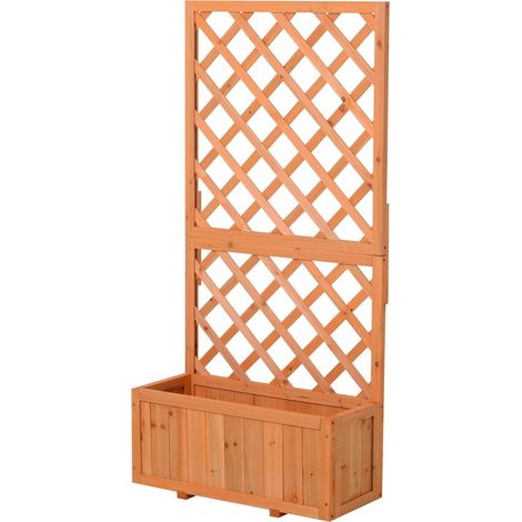 Fioriera da Giardino con Griglia 72,5x31,5x149,5 cm in Legno Arancione (1/5)