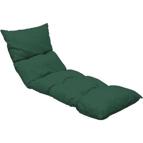 Coussin bain de soleil - JARDIN PRIVE - Flocons uni vert foncé - 118 x 78 x 54 cm