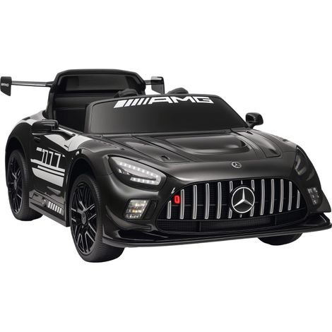 Coche eléctrico infantil Mercedes-AMG negro 12V con mando a distancia y luces LED (1/3)
