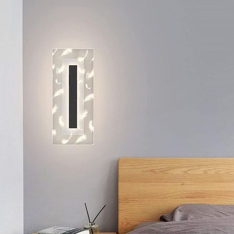 Applique Murale Intérieure LED, 20W Lampe Murale en Acrylique lumière chaude 3000K, Modern Design Decor Luminaire Mural pour Salon, Chambre, Couloir, Salle de Bain (noir)