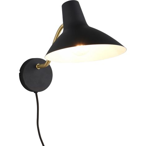 Applique lettura TRAVELLER nero-oro braccio flessibile E27 10W Trio (1/5)