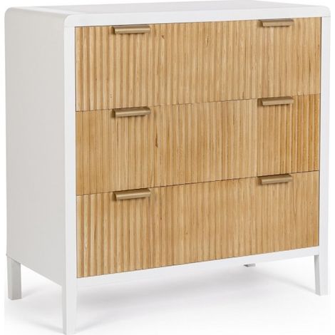 Cassettiera in legno bianca con 3 cassetti 80x40x82 Charley YES (1/5)