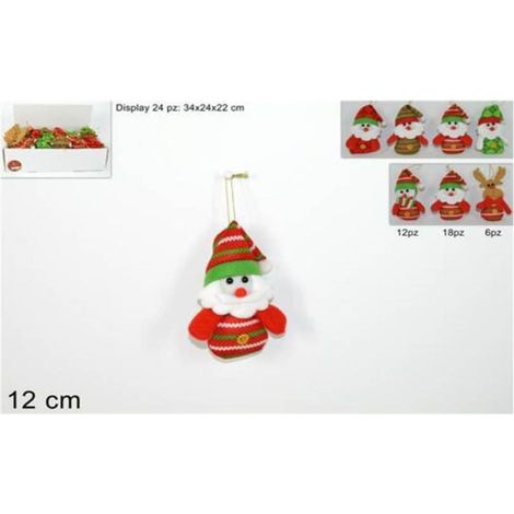 Renna pupazzo babbo natale adobbi per albero di natale decorazioni natalizie 12 cm (1/5)