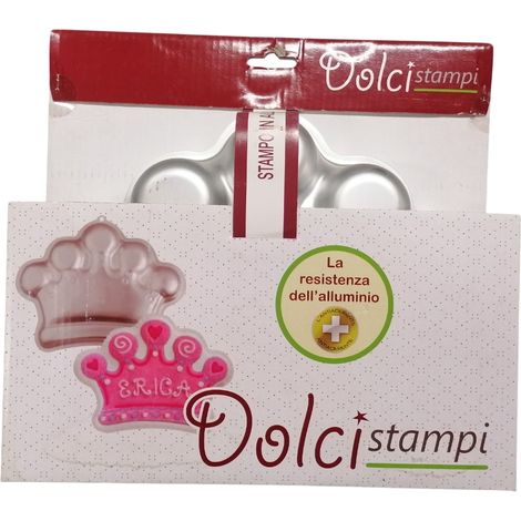 DOLCI STAMPI - TEGLIA IN ALLUMINIO A FORMA DI CORONA 25.5X20X5 CM