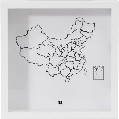 Creative hollow 3cm concert ticket stub storage frame, travel attraction and airline ticket storage frame, travel throughout China - white - 29x29cm