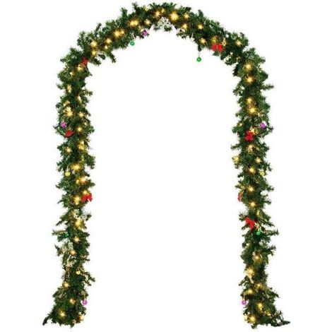 Weihnachtskranz - 5 Meter, 80 LED-Lichter (inklusive), Kranzdekorationen inklusive. (1/4)