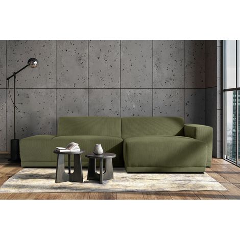 KONSIMO MUDI Ecksofa Rechts in moderner Optik mit hochwertigem Kaltschaum , Grün (1/5)