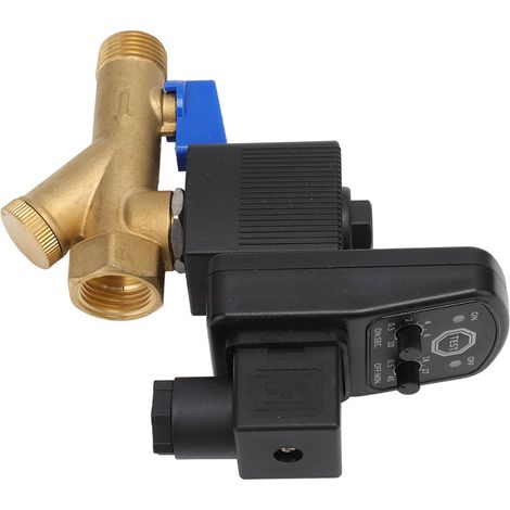 Vanne de purge électronique DN15 G1/2, pression de service 16 bar, laiton, purge automatique silencieuse pour compresseur d'air 24 V CC (1/5)