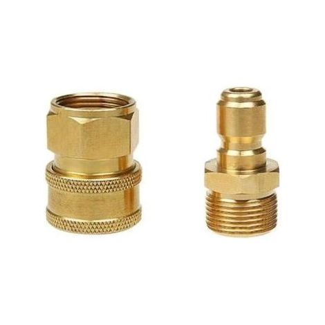 Raccords rapides en laiton M22 pour nettoyeurs haute pression Connexions filetées compatibles avec pistolets et tuyaux haute pression (1/5)
