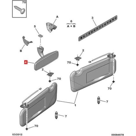 Rétroviseur Intérieur Grand Angle, Remplacement pour 307 Berline (1/3)