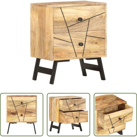 Bois de manguier - Table de chevet 40x30x50 cm Bois de manguier massif (1/5)