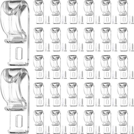 Sunshade curtain transparent safety chain and guide curtain P-clamp blind curtain rope frame fixing hook bead chain tensioning device with screws (20 pieces) (1/5)
