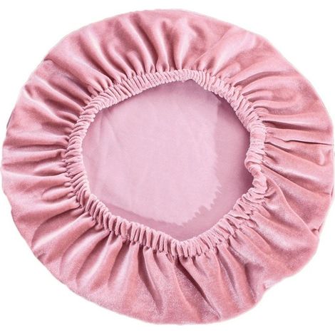 Housse Tabouret Rond Housse Tabouret de Bar, Tissu de Luxe, Diamètre 30-40cm, Extensible, Infroissable, Lavable et Anti-Poussière (Rose) (1/5)