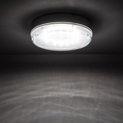 Plafonnier LED Extérieur Rond 24W Hublot IP65 Ø285 mm avec Éclairage de Sécurité Non Permanent 6500K Blanc froid (1/5)