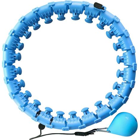 Anneau de fitness lesté intelligent avec cerceau rotatif automatique, 24 nœuds amovibles, poids ajustable, balle rotative automatique