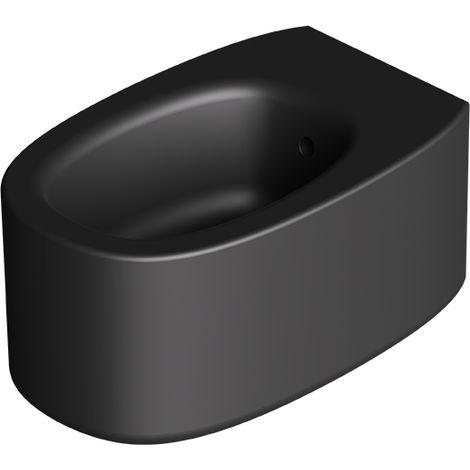 IDILLA Bidet suspendu. Noir mat. Bonde. Kit fix