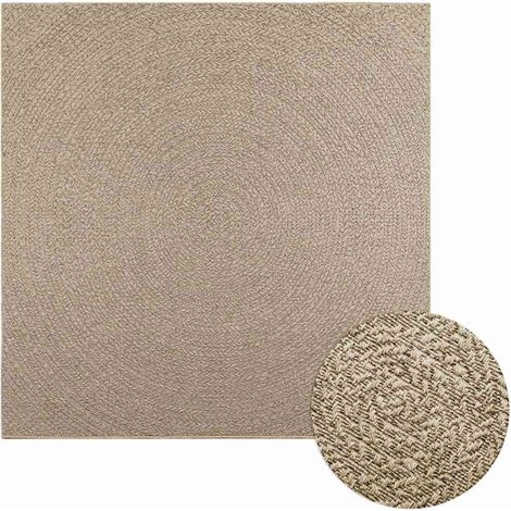 vidaXL Tappeto ZIZUR Beige 200x200 cm Aspetto Iuta Interni ed Esterni (1/5)