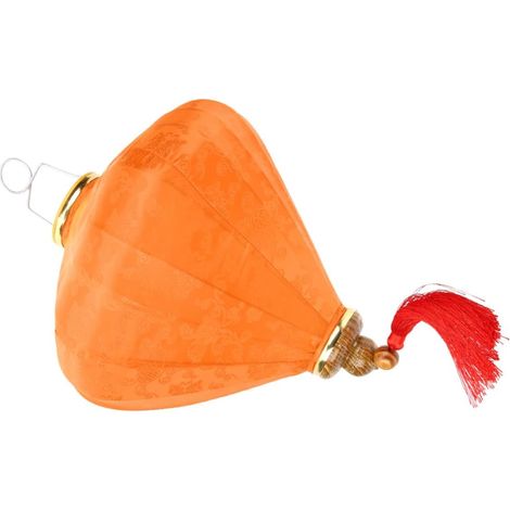 Lanterne Suspendue D’Extérieur Style en Tissu Orange 25 CM Lanterne Décorative Asiatique pour Jardin Mariage et Fête et Portable (1/5)