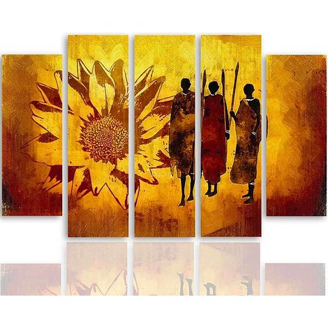 Tableau guerriers africains - 150 x 100 cm (1/5)
