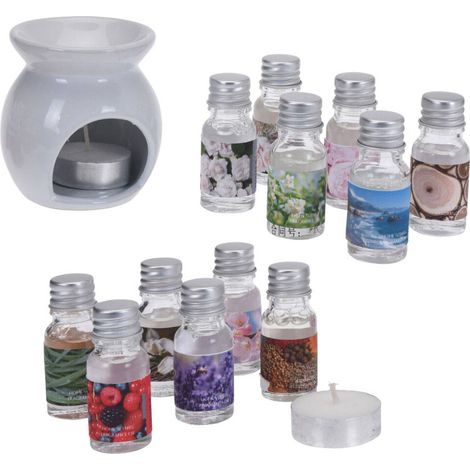 Duftöl-Set + Duftlampe, 15-teilig