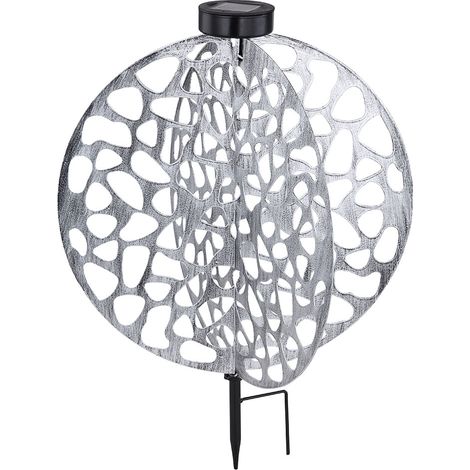 Lampada solare con picchetto da terra lampada da giardino orientale decorativa a luce solare in metallo per esterni, metallo, 1x LED bianco caldo, LxPxA 40x40x51 cm (1/5)