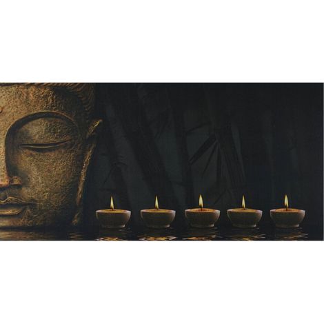 Tavolo con immagini a LED su tela timer con immagine da parete illuminata 110x55 cm Buddha 040003568