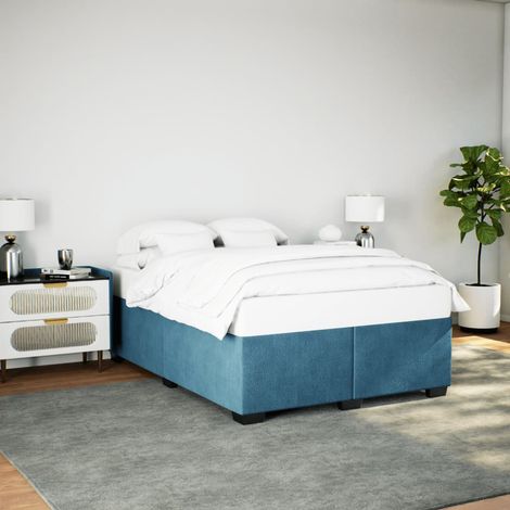 Cadre de lit sans matelas-Structure de lit bleu 160x200 cm velours 243749 (1/5)