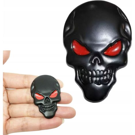Adesivo TESCHIO NERO EMBLEMA 3D - Tuning del casco per moto e auto (1/3)