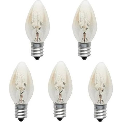 5 Ampoules E12 10W 220V 2700K Blanc Chaud pour Lampes de Sel et Veilleuses (1/5)