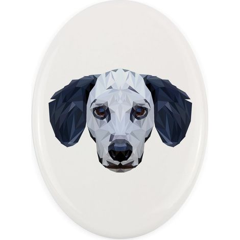 Dálmata, Pointer dálmata: una placa geométrica con una foto e inscripción de Art-Dog (1/4)