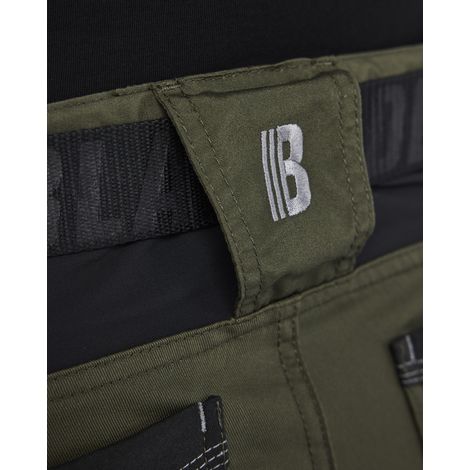 Pantalon de travail artisan denim stretch avec poches flottantes femme feMyanMare 7132 Vert forêt/Noir XS - FR(34) - SE(C32) - Standards
