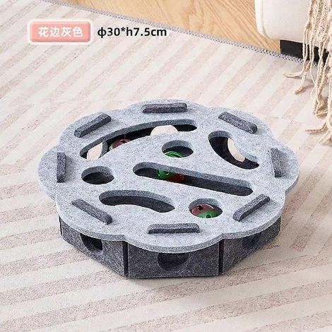Forme de fleurgrisJeux de réflexion pour chats, jouets de réflexion pour chats, labyrinthe à billes, boîte d'activités sensorielles, jouet de stimulation mentale, anti-ennui pour chatons, jeu d'intéri (1/5)