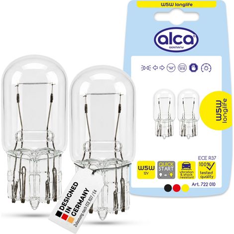 alca® Glühlampen W5W W2.1x9.5d 12 V 5 W Innenraum Kennzeichen 2er Set (1/5)