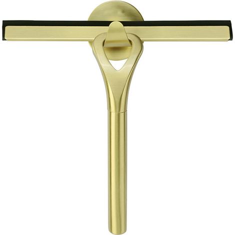 JSSEVN-Raclette de douche en acier inoxydable doré moderne argenté 811 22,5 cm Squeegee pour paroi de douche, fenêtre, accessoires de salle (1/5)