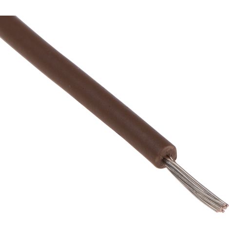 Fils de connexion RS PRO UL3239, 11 0,2 mm² 24 AWG, 6 kV c.c., XLPE Marron, 100m ( Prix pour Bobine de 100 Mètres )