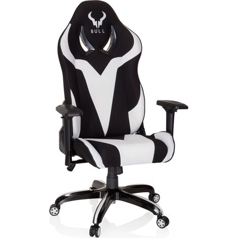 Gaming Stuhl / Bürostuhl PROMOTER II Stoff schwarz / weiß hjh OFFICE (1/5)