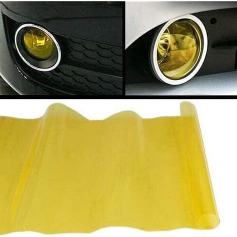 Film teinté pour phares de voiture, film protecteur pour feux arrière et antibrouillards KACEPAR, autocollant à couleur changeante jaune 30 cm x 100 cm (1/3)