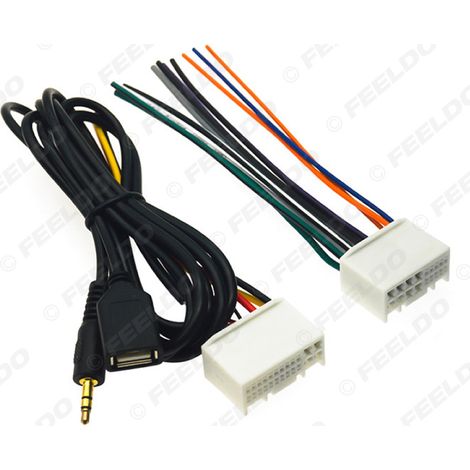 Compatible avec le connecteur de câble CD Hyundai IX35/New Elantra/Santa Fe/Sonata de 8e génération, avec câble USB/AUX.