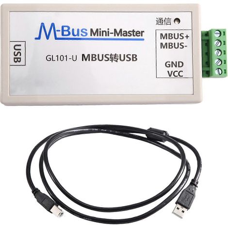 Convertisseur MBUS/M-BUS vers USB : communication de relevé de compteurs USB-MBUS, alimentation USB, permet de connecter jusqu'à 200 compteurs intelligents. (1/5)