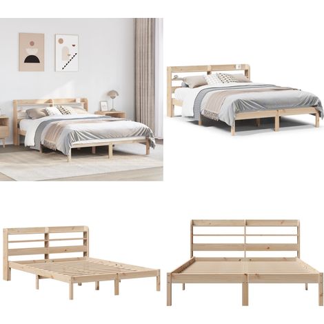 vidaXL Cadre de lit sans matelas 150x200 cm bois de pin massif (1/5)