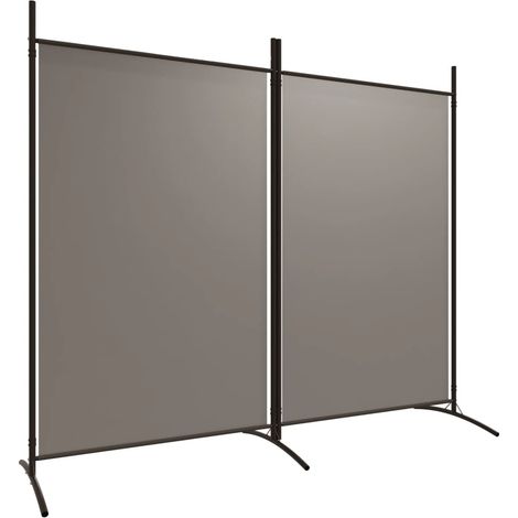Biombo separador de ambientes 2 paneles 175 x 180 cm tejido antracita y hierro DEC030707 (1/5)