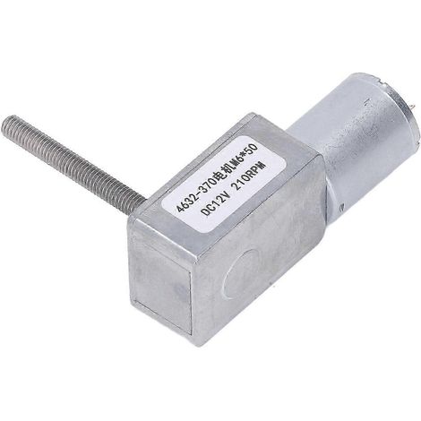 Moteur à engrenage à vis sans fin DC 12V 210RPM, réducteur réversible en alliage d'aluminium et laiton, axe M6 50mm pour ouverture de fenêtre. (1/5)