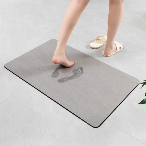 Rutschfeste, saugfähige und schnell trocknende Kieselgur-Badematte mit rutschfester Gummiunterseite – Garantiert Sicherheit und Komfort (50 x 80 cm)