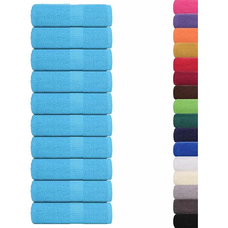 Serviettes de toilette FROGN 10 pièces Turquoise 30x30 cm 360 g/m²