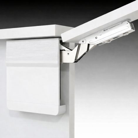 Sistema Elevable e-leva SQ para Puertas Abatibles de Cocina – Cierre Suave Regulable – Apertura 107º – Grado Fuerza Extra-Fuerte Color Blanco