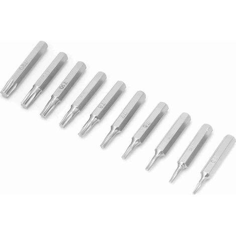 Jeu de 10 embouts de tournevis Torx de 4 mm, outils de réparation T3/T4/T5/T6/T7/T8/T9/T10/T15/T20 (1/5)